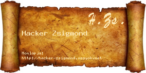 Hacker Zsigmond névjegykártya